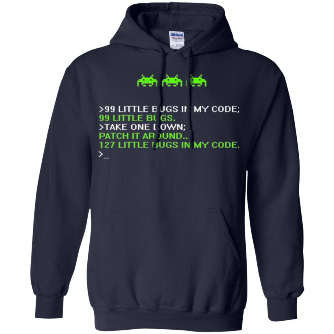 Programmer T-shirt 99 Little Bugs In My Code Navy