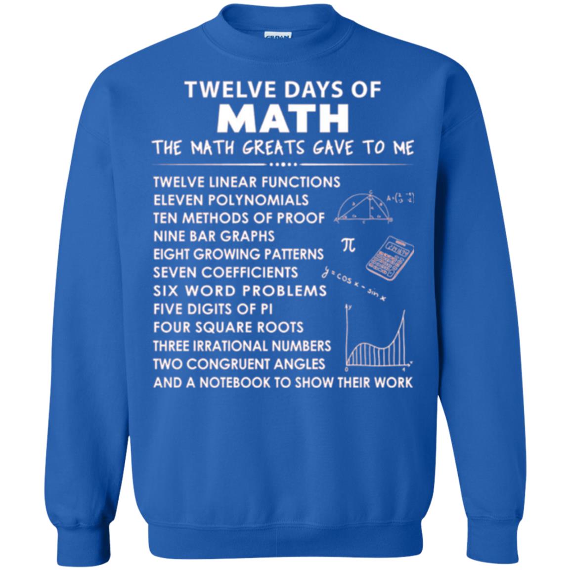 Math T-shirt Twelve Days Of Math Royal