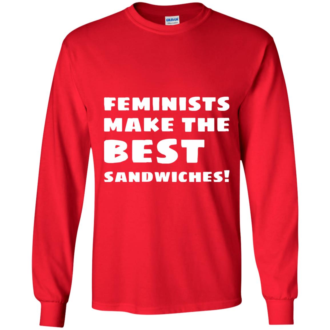 Feminists Make The Best Sandwiches Conversation T-shirt Red