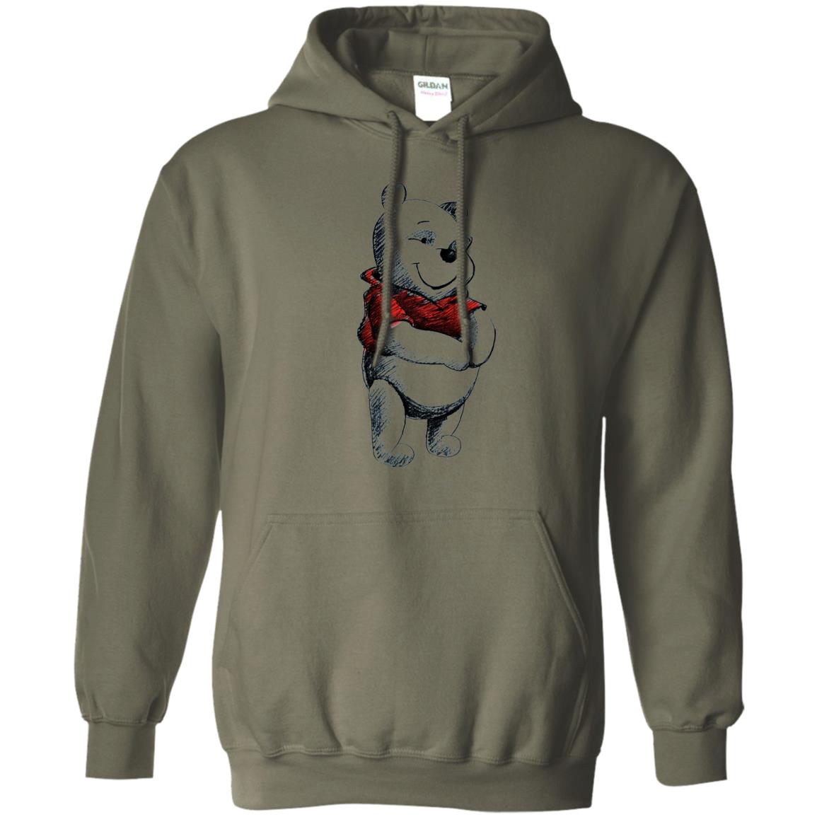 Sketch Of Winnie The Pooh Movie Lover T-shirt Military Green