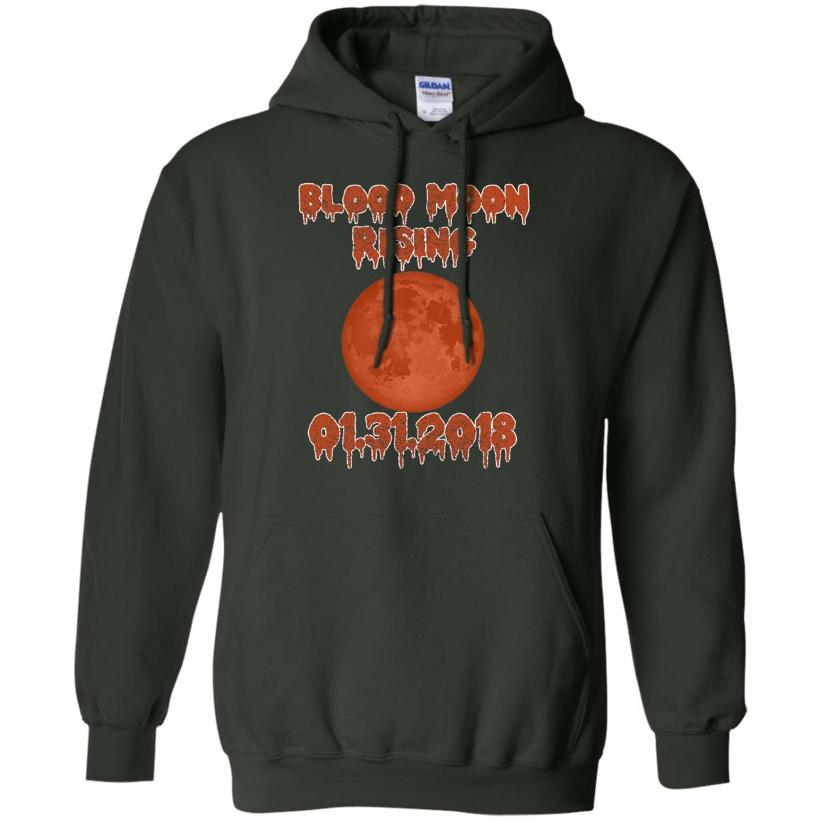 Blood Moon Rising Total Lunar Eclipse T-shirt Funny Lunar Eclipse Forest Green