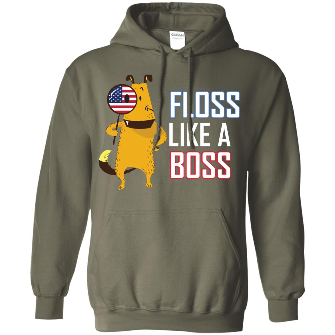 Floss Like A Boss Dog Shirt Military Green