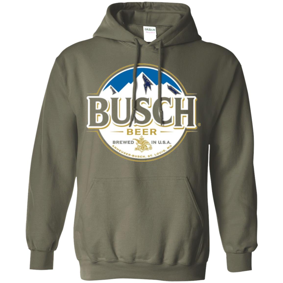 Beer Lovers T-shirt Busch Beer Military Green