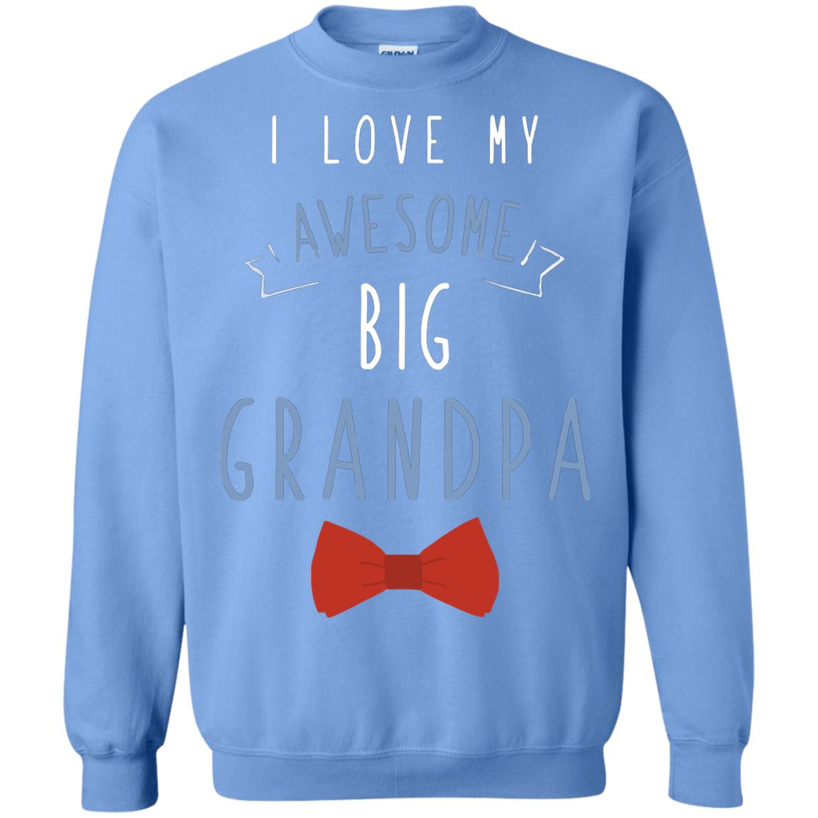 I Love My Awesome Big Grandpa Grandkid Grandson Granddaughter Shirt Carolina Blue