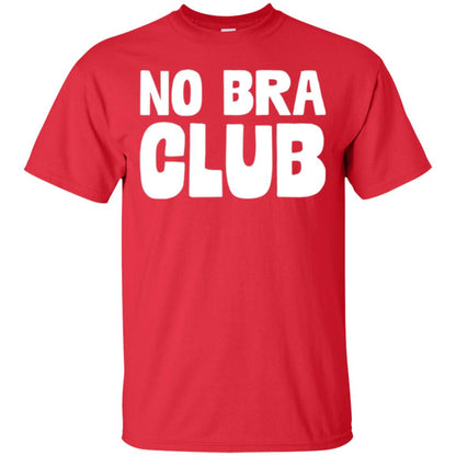 No Bra Club T-shirt Funny Feminist Women No Bra Red