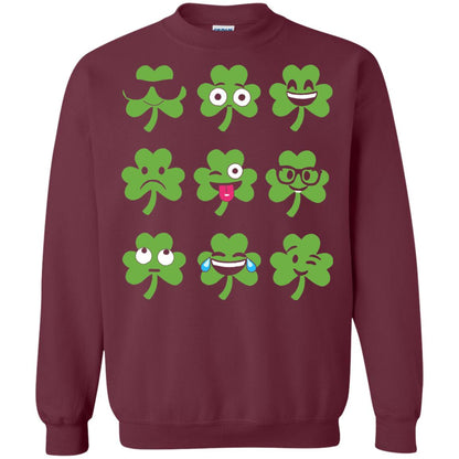 Emoji Shamrock St. Patrick_s Day T-shirt Maroon