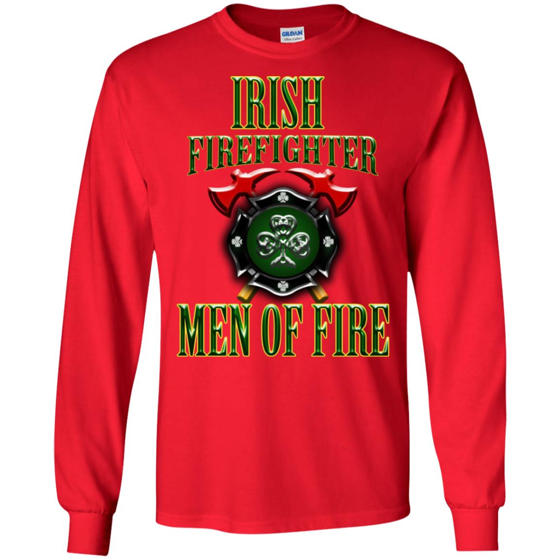 Irsh Firefighter Men Of Fire Irish Fireman Gift Shirt Red