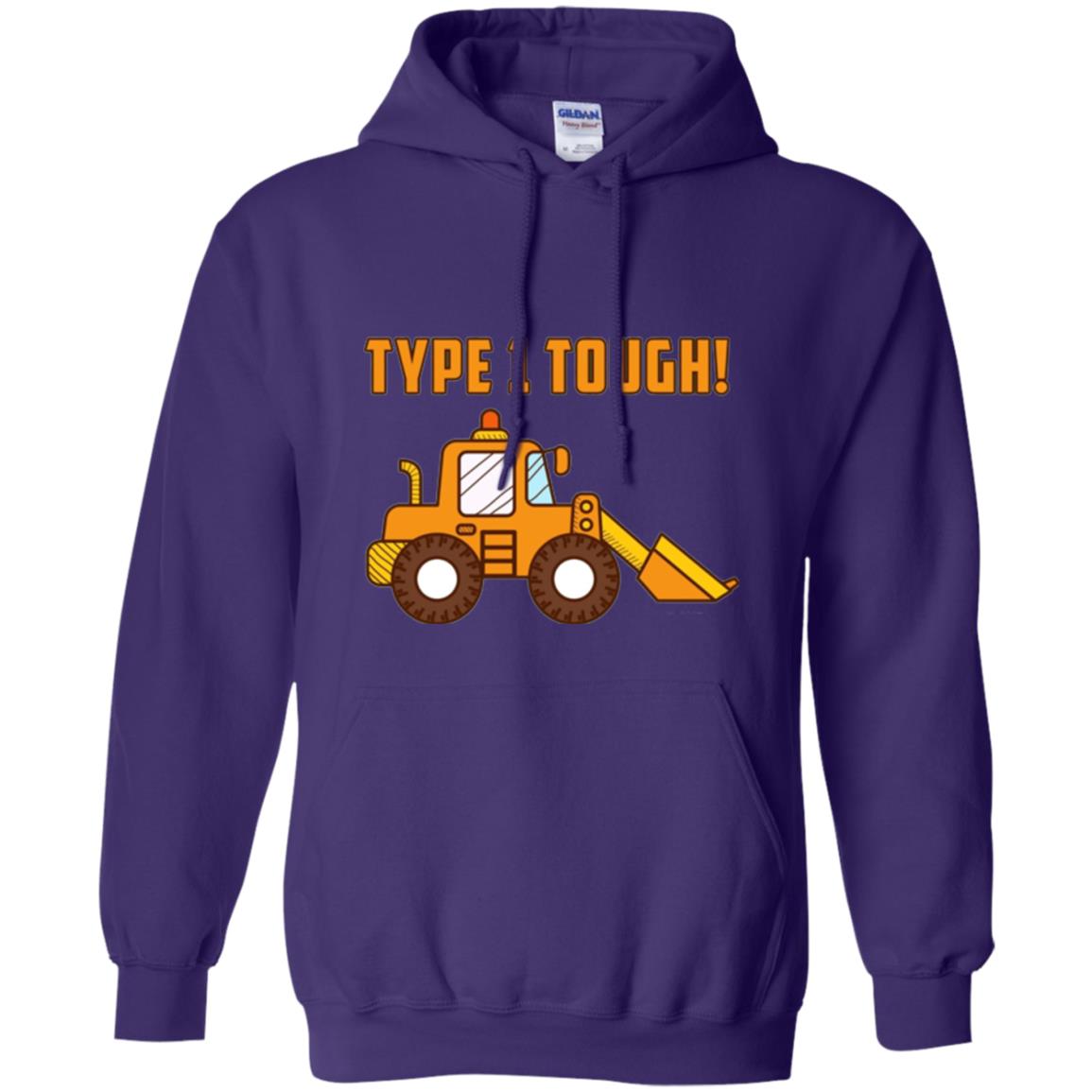 Type 1 Tough Bulldozer Diabetic Diabetes T-shirt Purple
