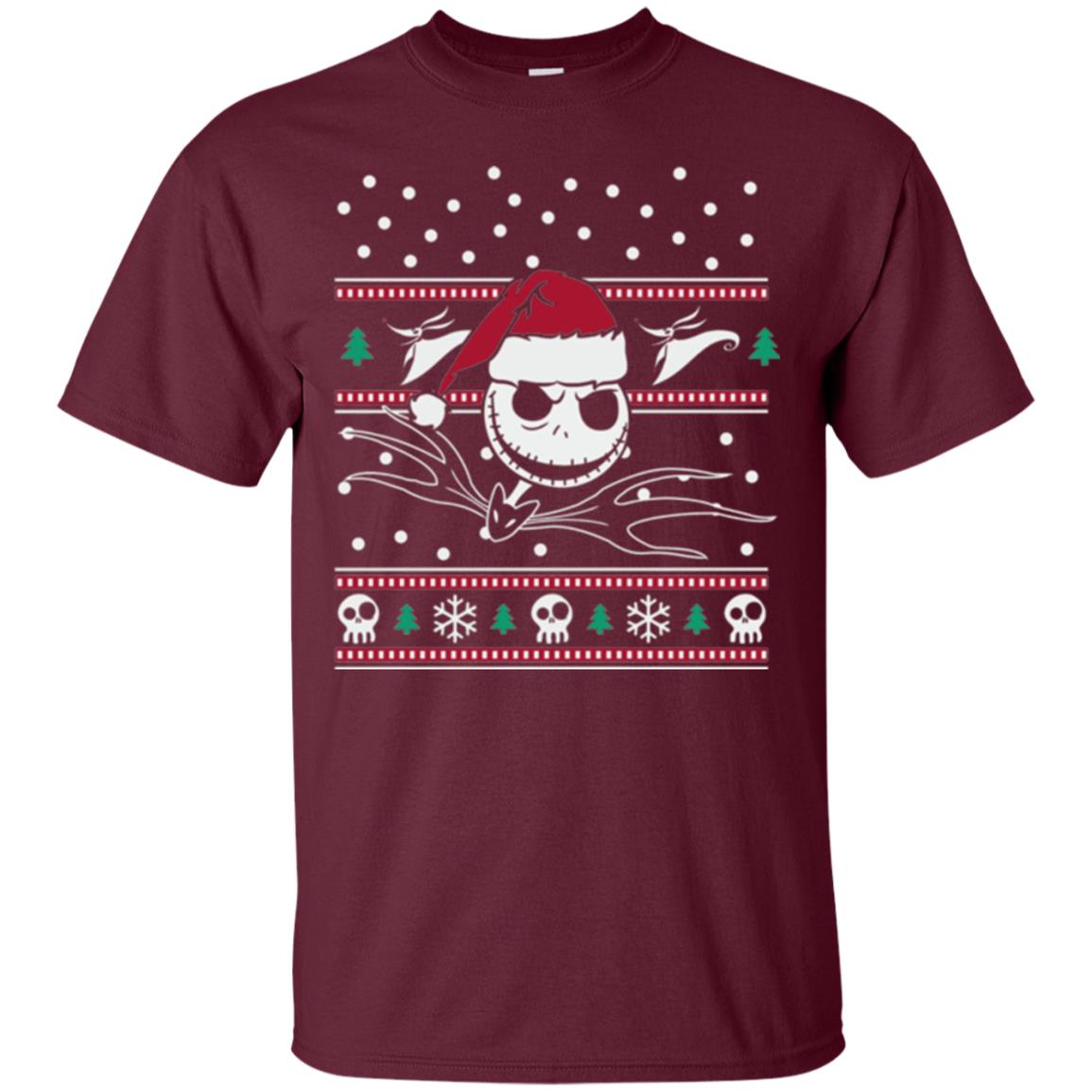 Disney Nightmare Before Christmas Holiday Christmas T-shirt Maroon