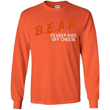 Chicago Football T-shirt B.e.a.r. To Keep Kids Off Cheese Orange