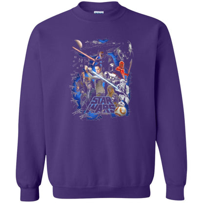 Film T-shirt Star Wars Last Jedi Classic Epic Film Poster Graphic Purple