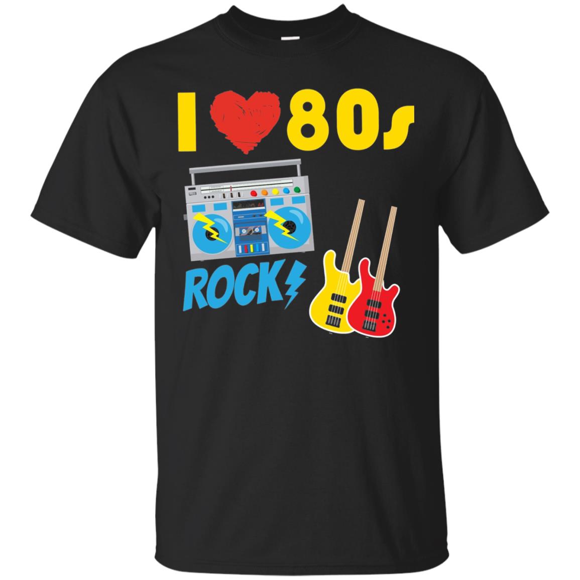 I Love The 80s Rock Eighties Shirt Black