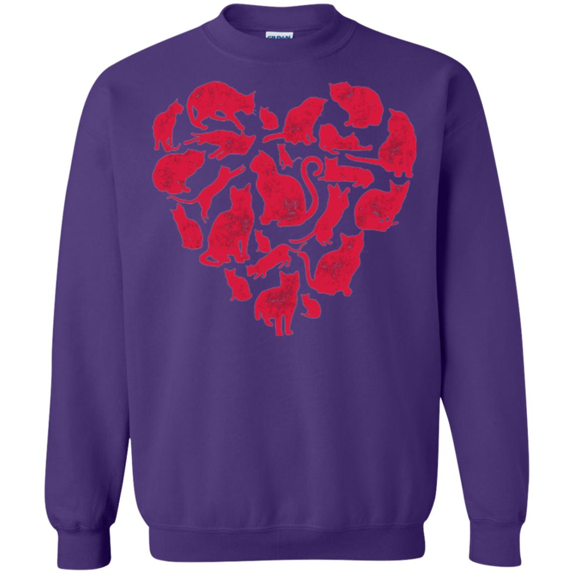 Valentines Day Cat T-shirt Purple