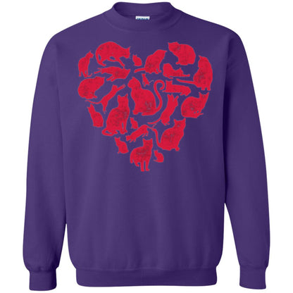 Valentines Day Cat T-shirt Purple