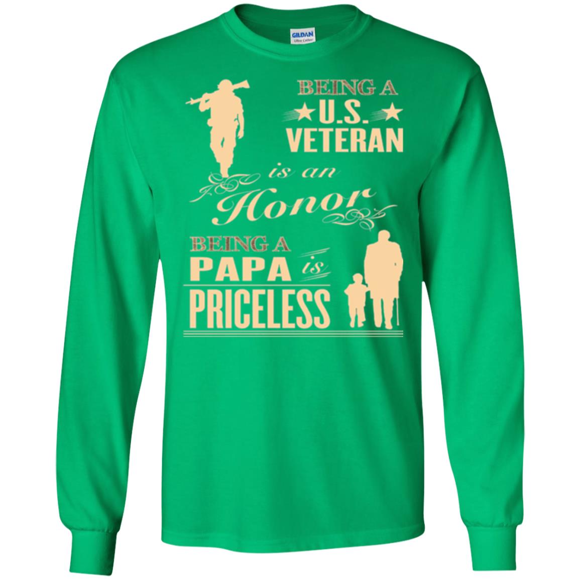 Papa T-shirt Being A U.s Veteran Irish Green