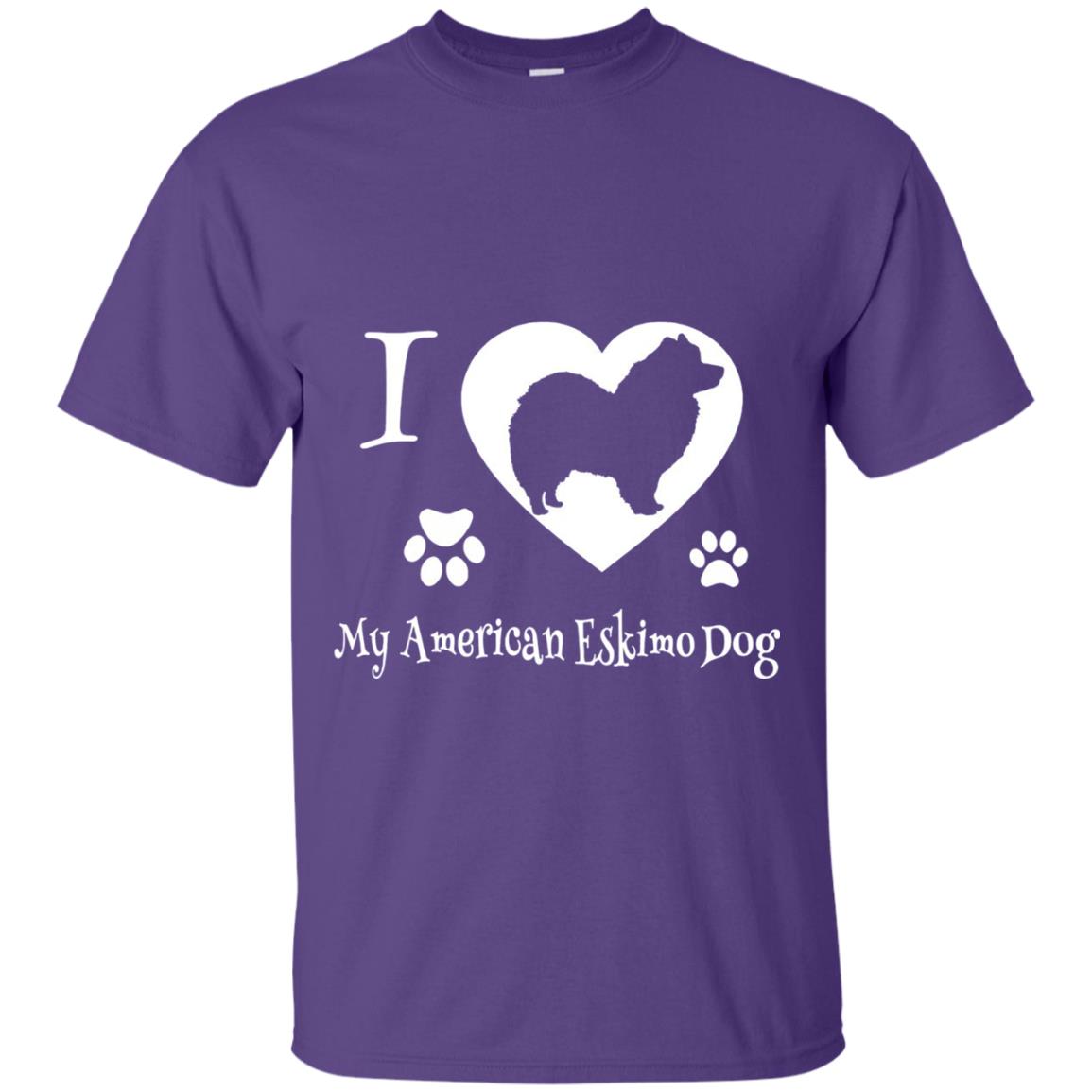 Dog Lover T-shirt I Love My American Eskimo Dog Purple