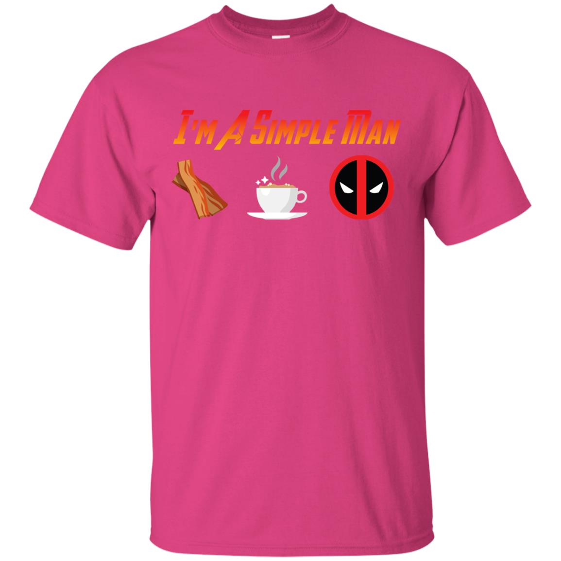 I_m A Simple Man Bacon Coffee And Deadpool Shirt For Man Heliconia