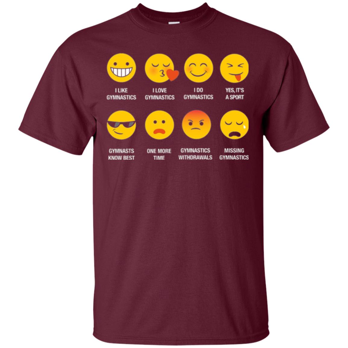 Gymnastic Lovers T-shirt Emoji Maroon