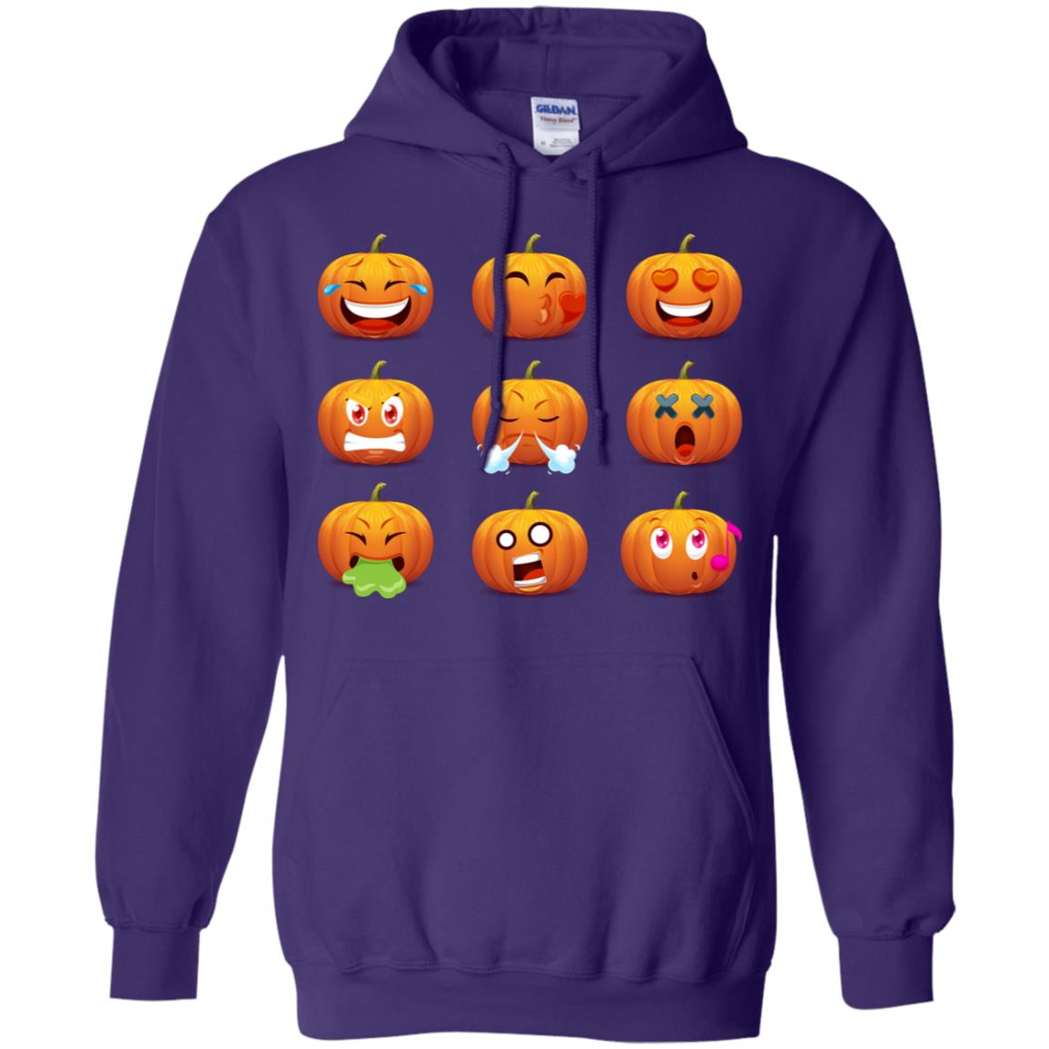Funny Pumpkins Emoji Halloween Gift Shirt Purple