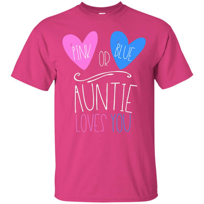 Gender Reveal Shirt Pink Or Blue Auntie Loves You Heliconia