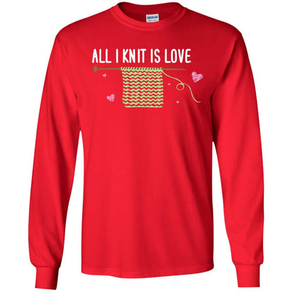 All I Knit Is Love Crocheting Lover Shirt Red