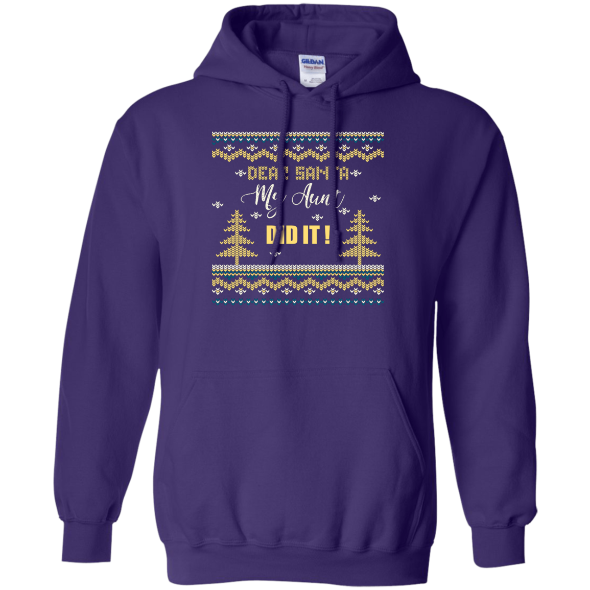 Christmas T-shirt Dear Santa My Aunt Did It Purple