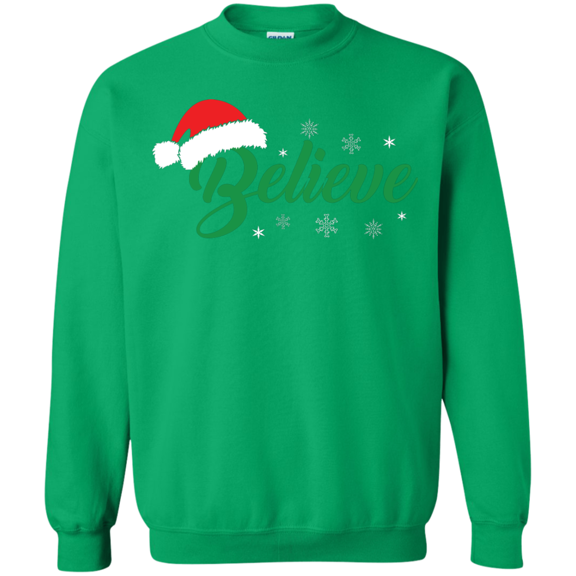 Christmas T-Shirt Believe In Santa Irish Green