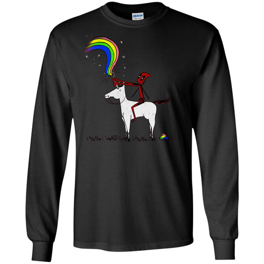 Deadpool With Unicorn Movie T-shirt Black