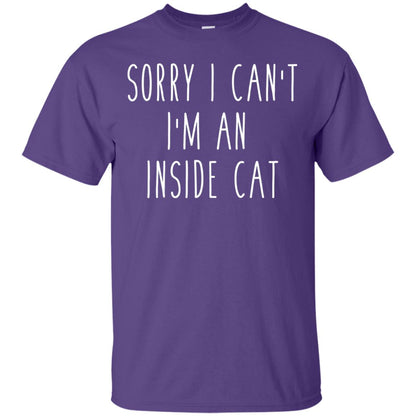 Sorry I Can_t I_m An Inside Cat Cat Lover T-shirt Purple