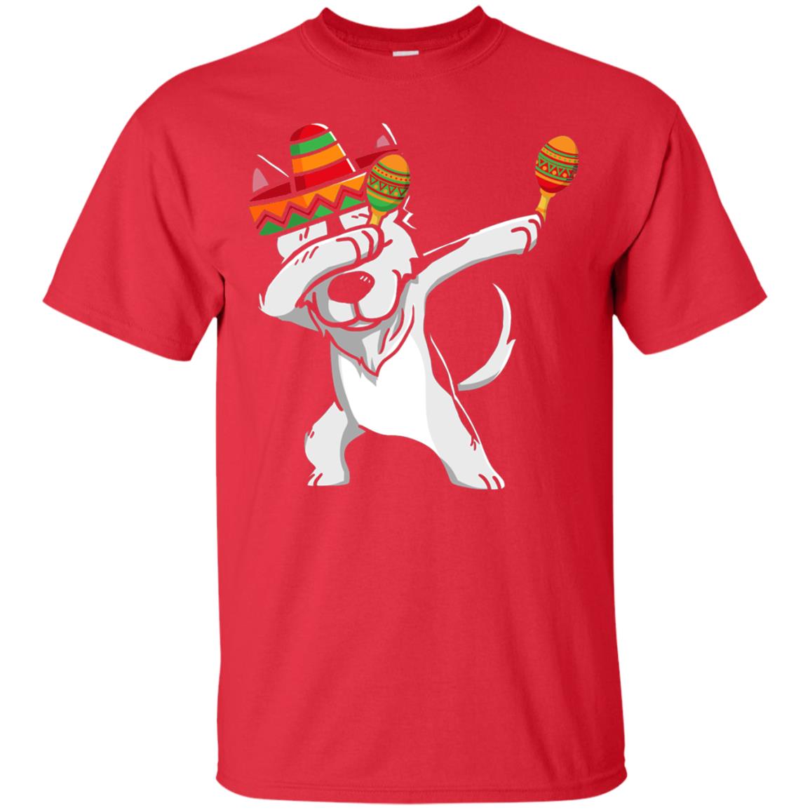 Dabbing Husky Funny Cinco De Mayo T-shirt Red