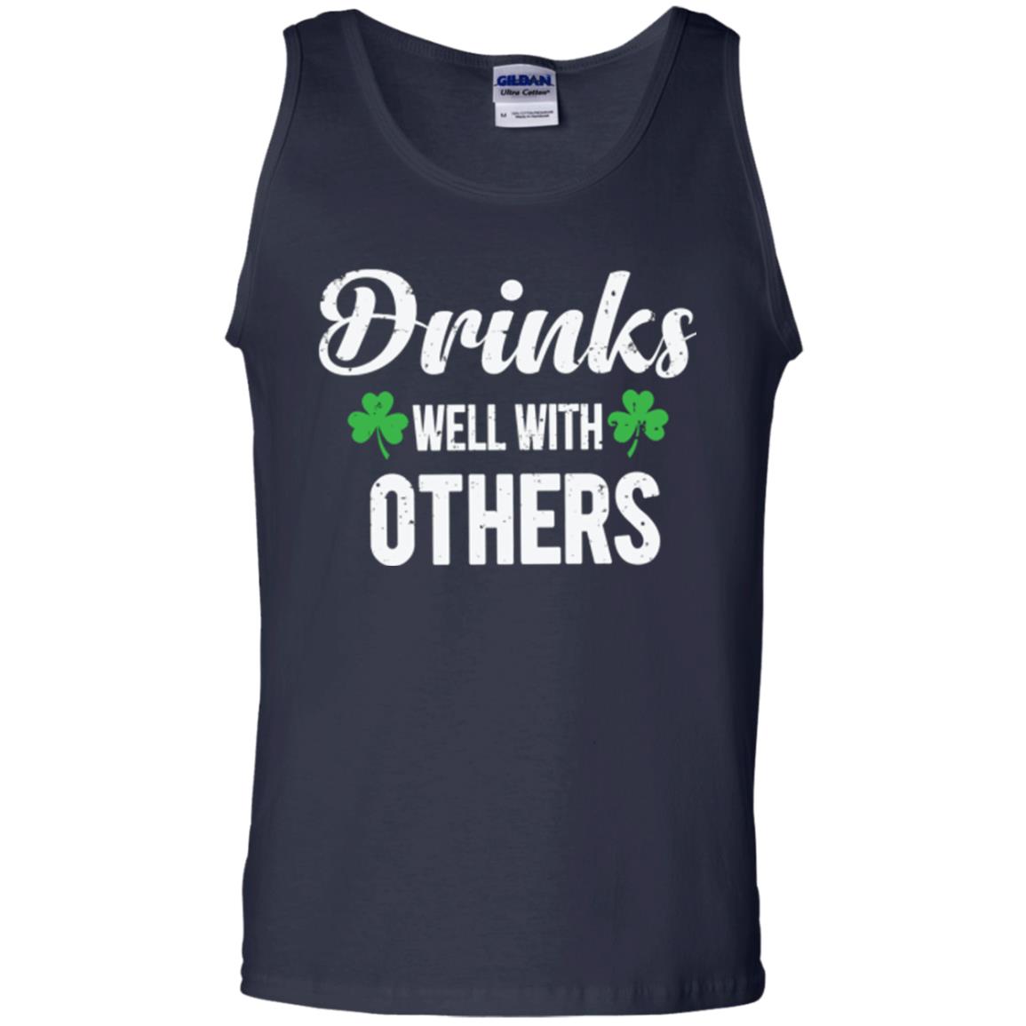 Drinks Well With Others St. Patrick_s Day T-shirt Navy