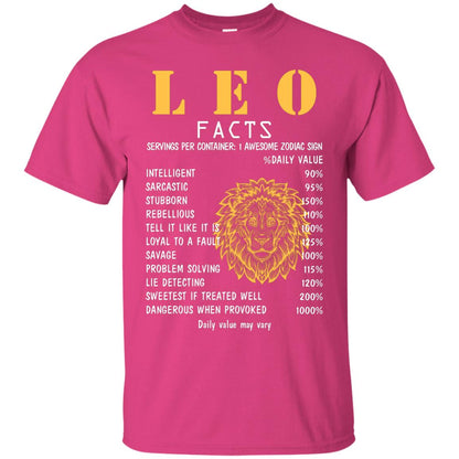 Leo Facts 1 Awesome Zodiac Sign Gift Shirt For Leo Horoscope Heliconia