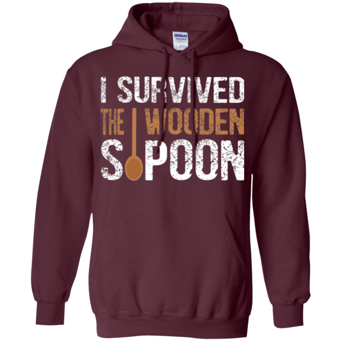 Spoon T-shirt I Survived The Wooden Spoon Maroon
