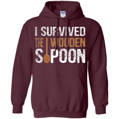 Spoon T-shirt I Survived The Wooden Spoon Maroon