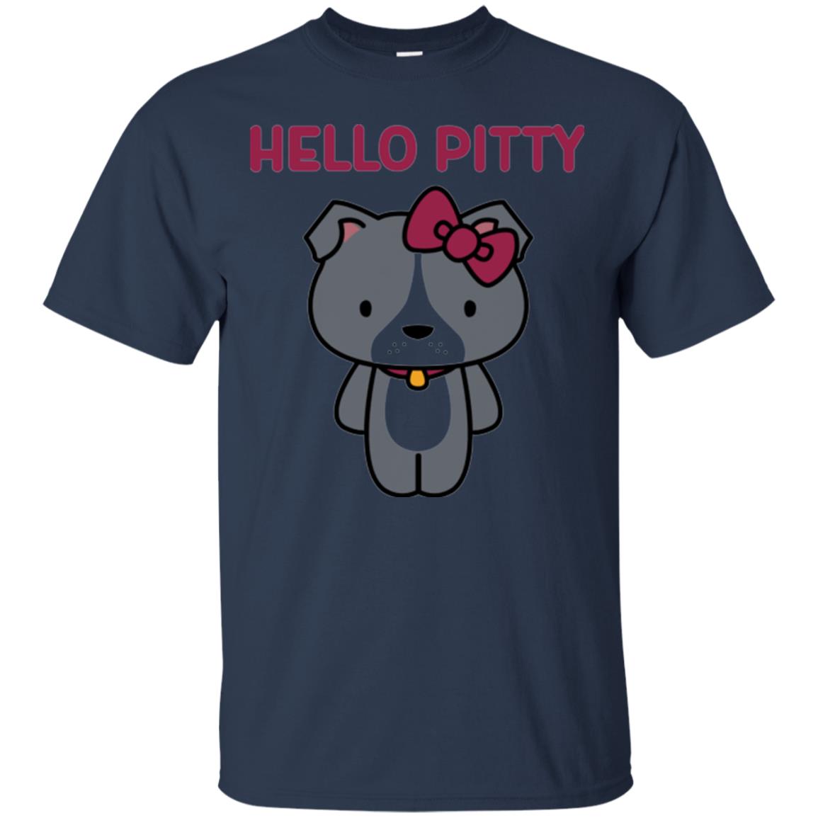 Hello Pitty Dog Lover Shirt Navy