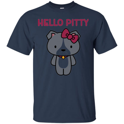 Hello Pitty Dog Lover Shirt Navy