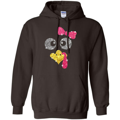 Thanksgiving T-shirt Turkey Face Girl T-shirt Dark Chocolate