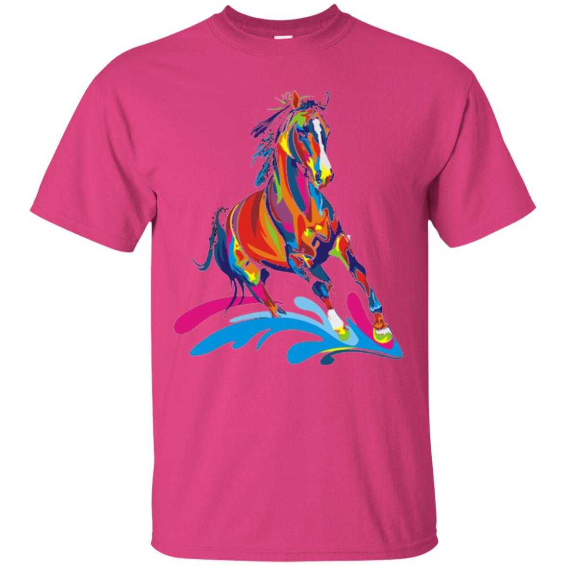 Horse Lovers T-shirts Colorful Horse Heliconia