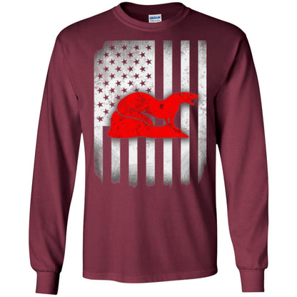 Mongoose Flag Of United States T-shirt Maroon