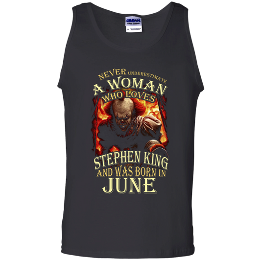 June T-shirt Never Underestimate A Woman Who Loves Stephen King Black