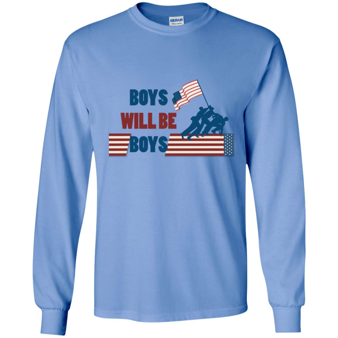 Boys Will Be Boys Military Shirt Carolina Blue