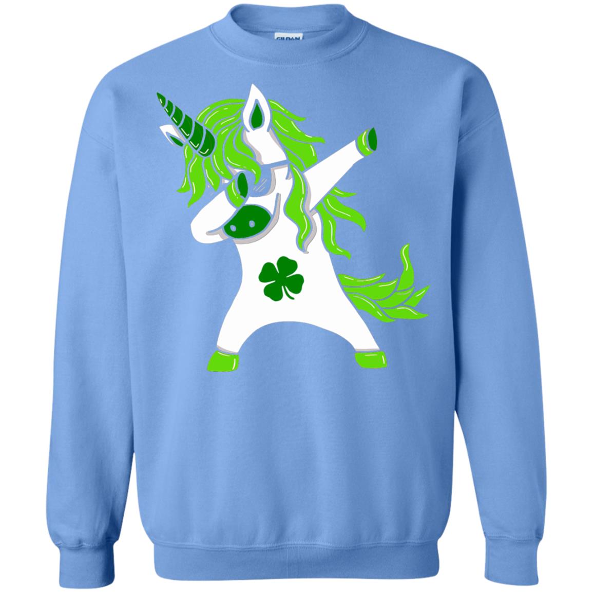 Dabbing Unicorn St Patricks Day Lepricorn T-shirt Carolina Blue