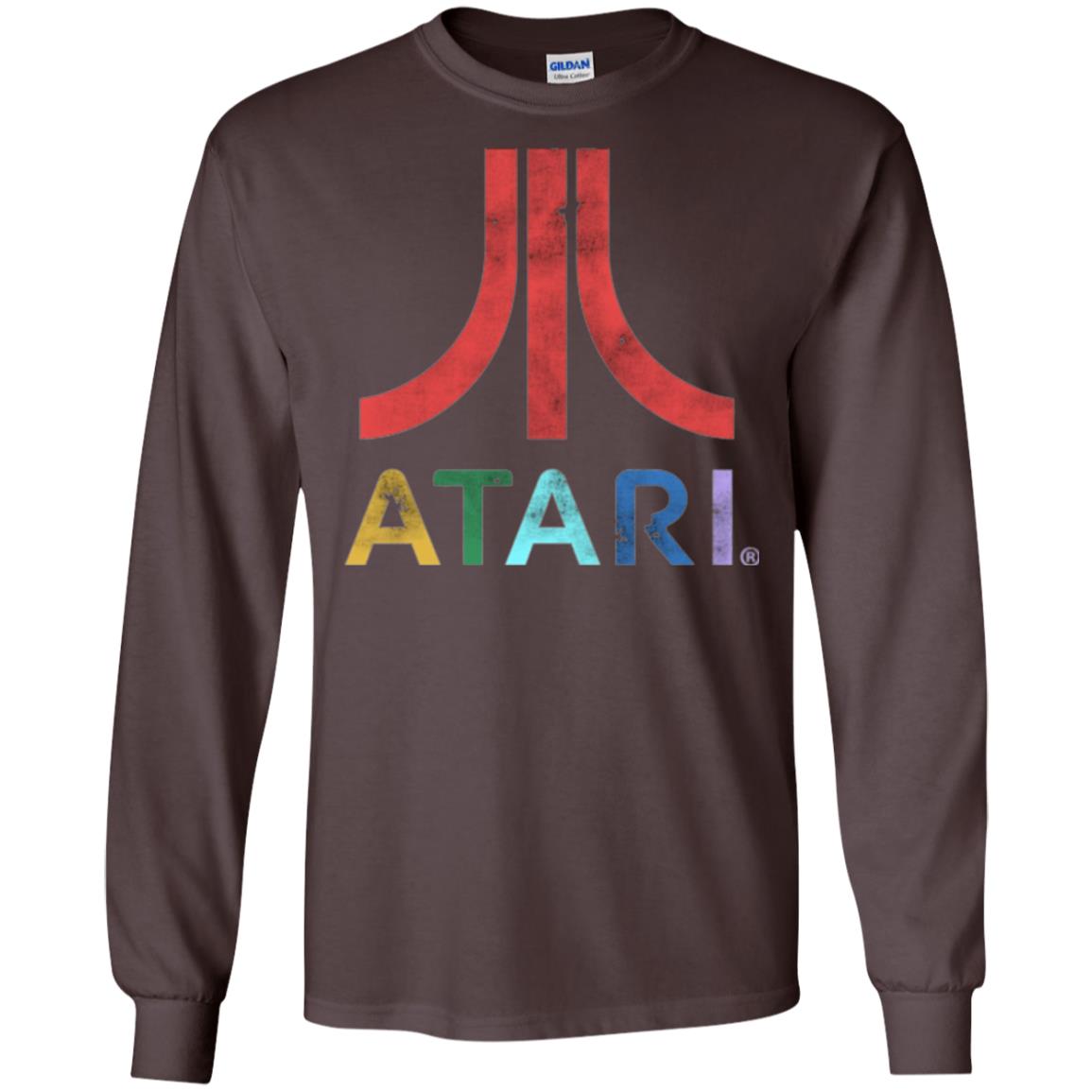 Colorful Retro Atari Gaming Logo T-shirt Dark Chocolate
