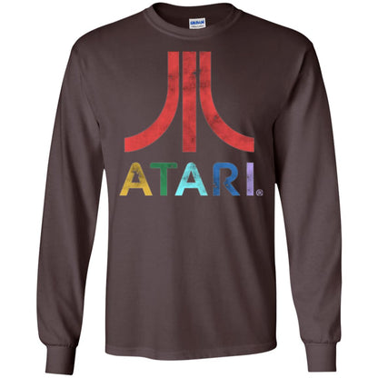 Colorful Retro Atari Gaming Logo T-shirt Dark Chocolate