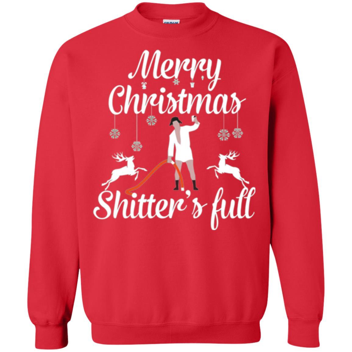 Christmas T-shirt Reindeer Merry Christmas Shitter's Full Red