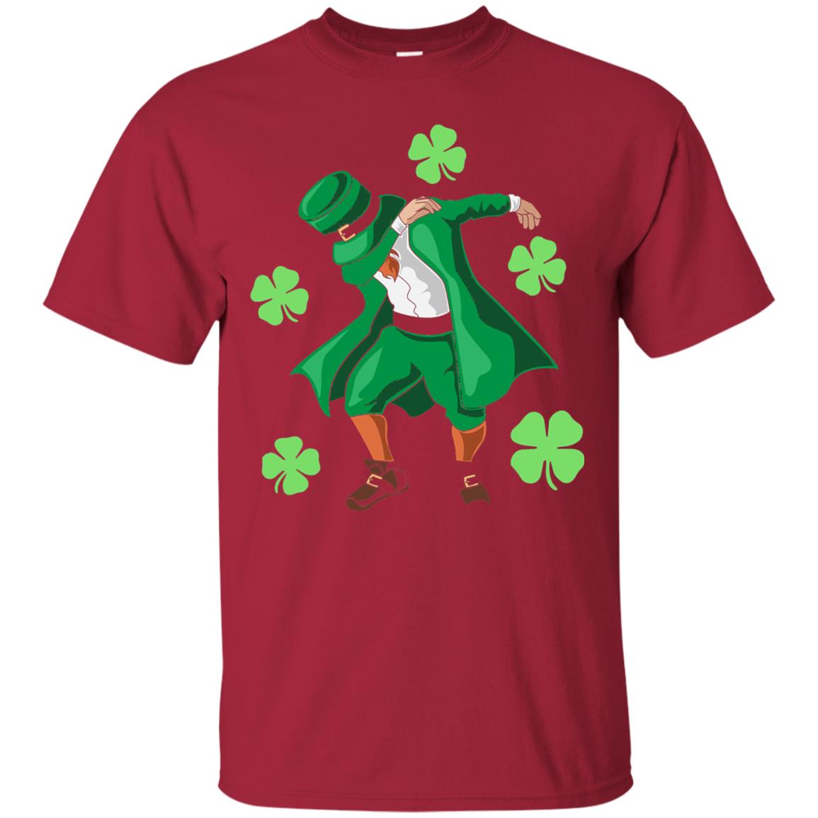 Funny Dabbing Leprechaun St. Patricks Day T-shirt Cardinal