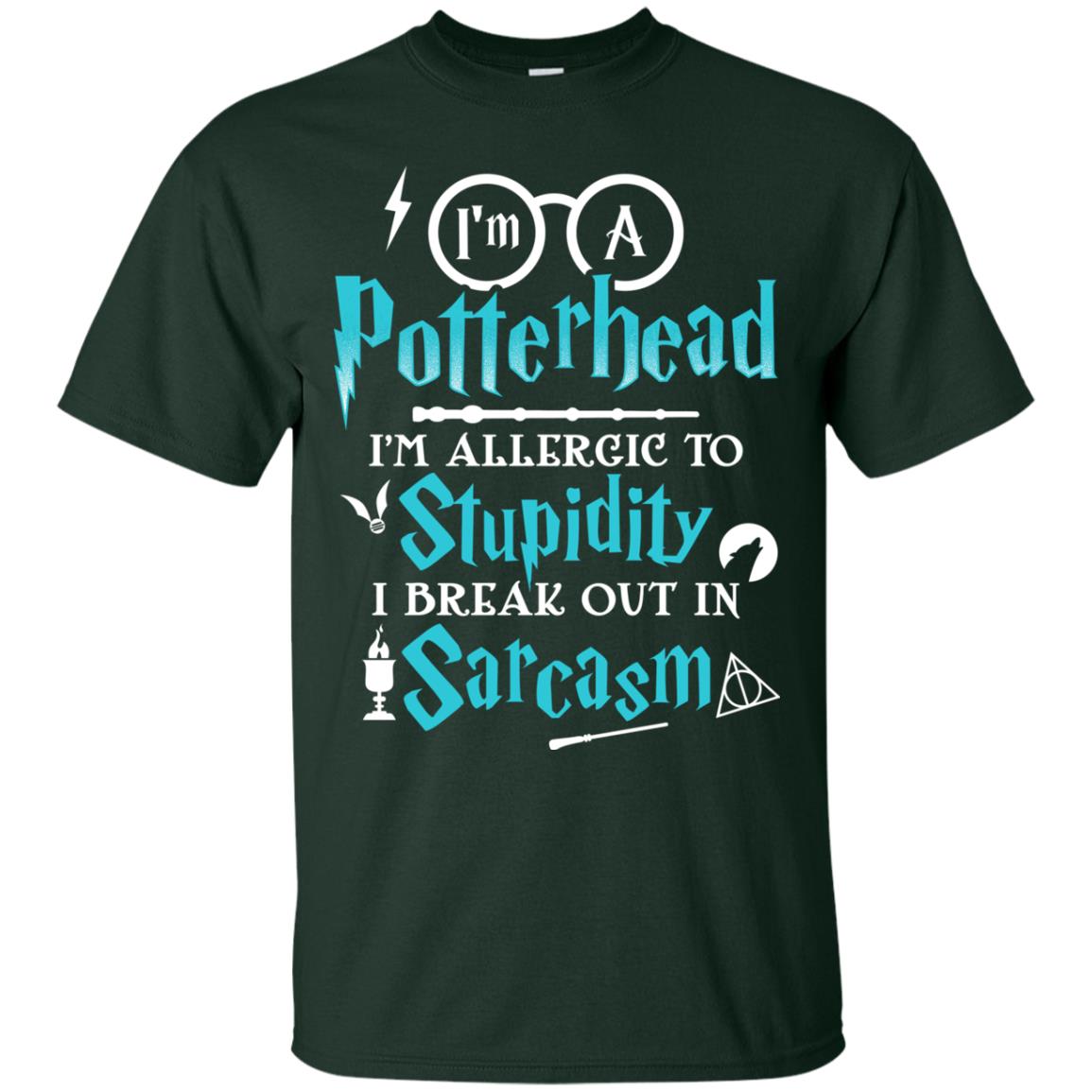 I_m A Potterhead I_m Allergic  To Stupidity I Break Out In Sarcasm Harry Potter Fan T-shirtG200 Gildan Ultra Cotton T-Shirt