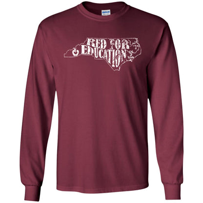 Distressed North Carolina Nc Red For Educator Shirt Maroon