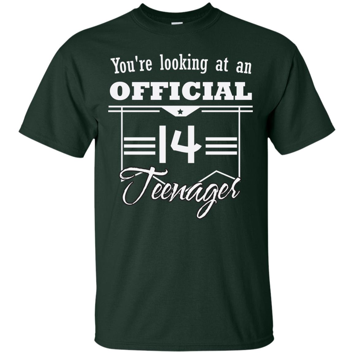 You're Looking At An Official 14 Teenager 14th Birthday Shirt Forest
