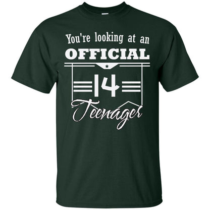 You're Looking At An Official 14 Teenager 14th Birthday Shirt Forest